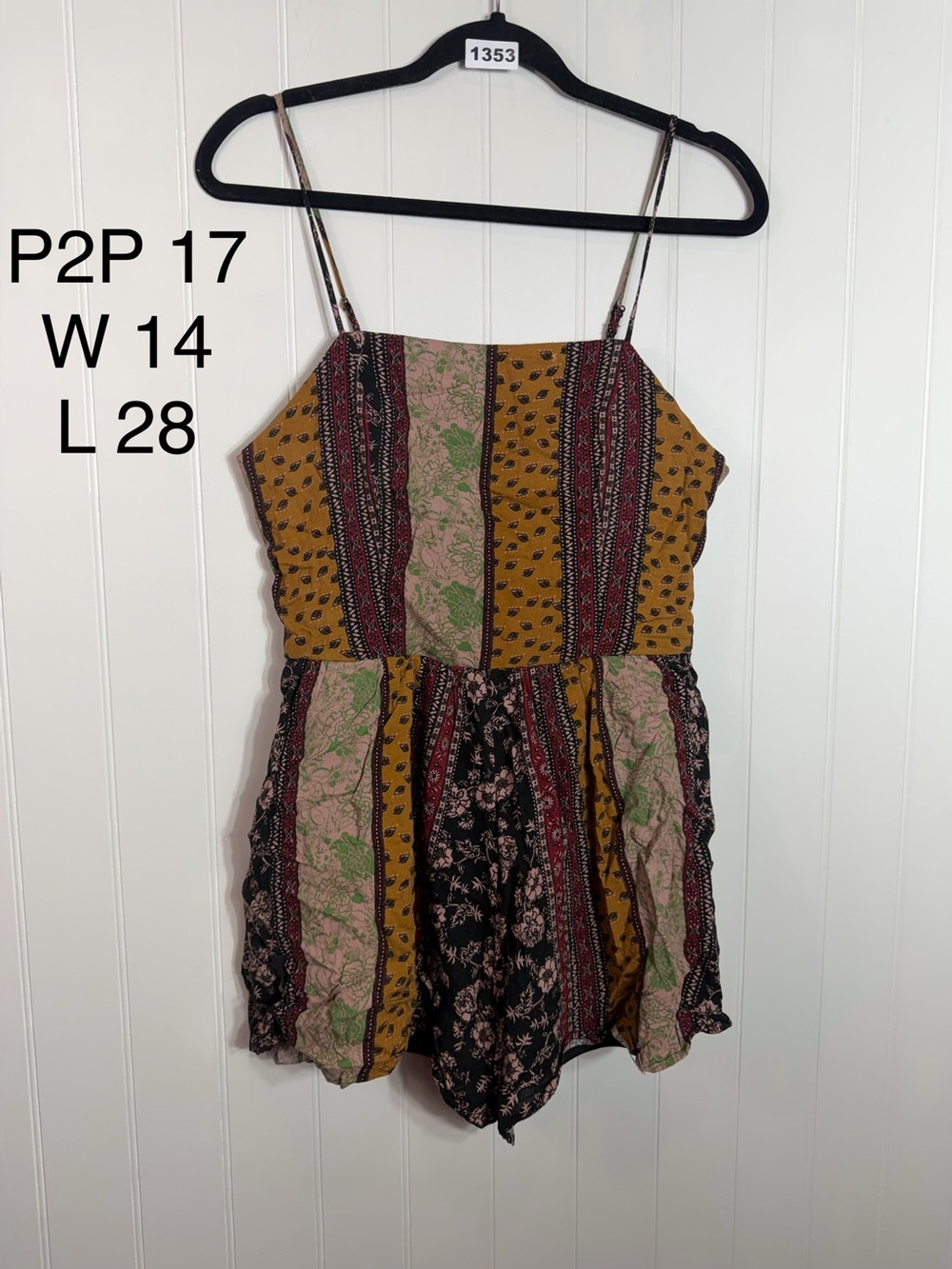 Fashion on Earth Boho Floral Patchwork Romper Dress with Shorts (M)